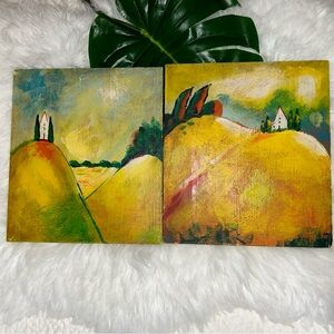 Set of 2 Janet Weed Weaver Tuscan Wall Plaques